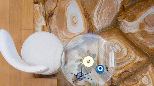 Zekeriyakoy Villa Project							 House Bathroom Flooring Table							 Blue Roma Stone Wood Starlica Onyx Dolomit Wave