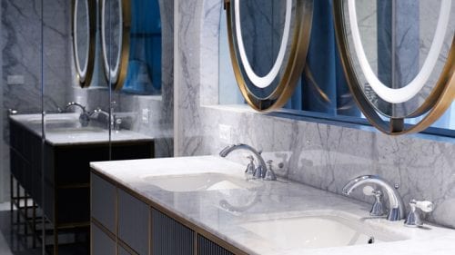 Luxury Bathroom								HouseBathroom								  								 Pantera Bianca Perla Brown																
