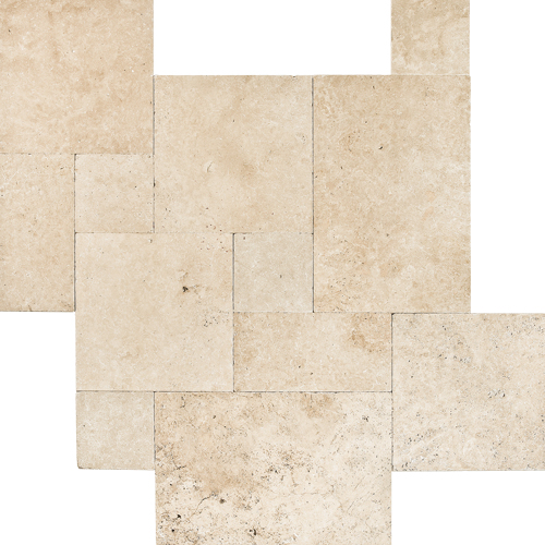 Classic Light																												 French Pattern Tumbled Travertine Antique Collection