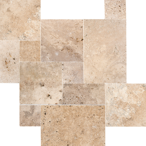 Classic Commercial												 French Pattern Tumbled Travertine and Marble Antique Collection
