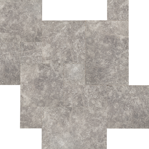 Tundra Blue																							 French Pattern Tumbled Travertine and Marble Antique Collection																					
